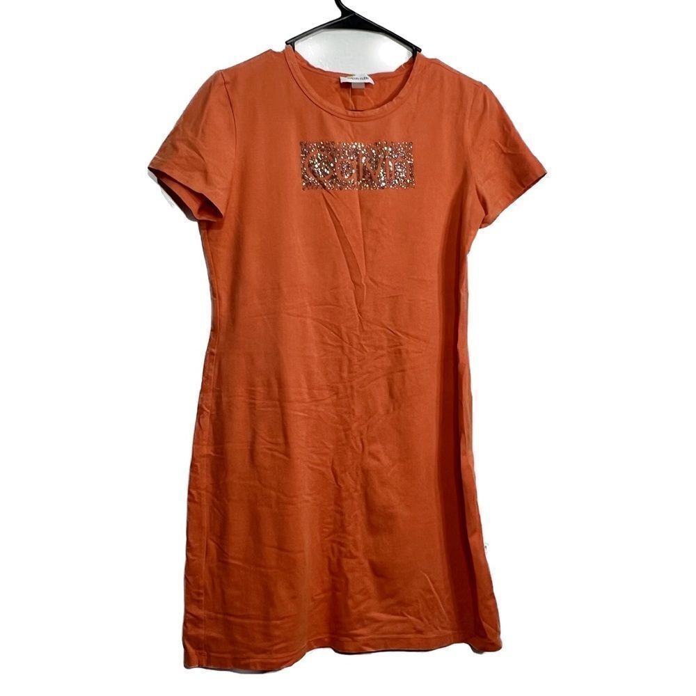 Calvin Klein women’s small rhinestone embellished T-shirt dress